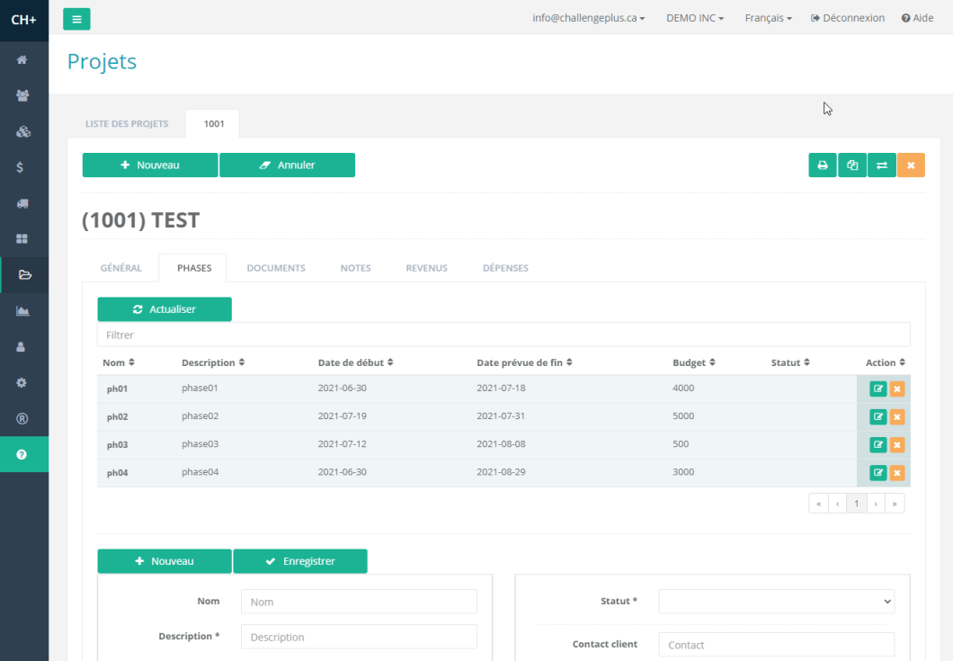 ChallengePlus Projets